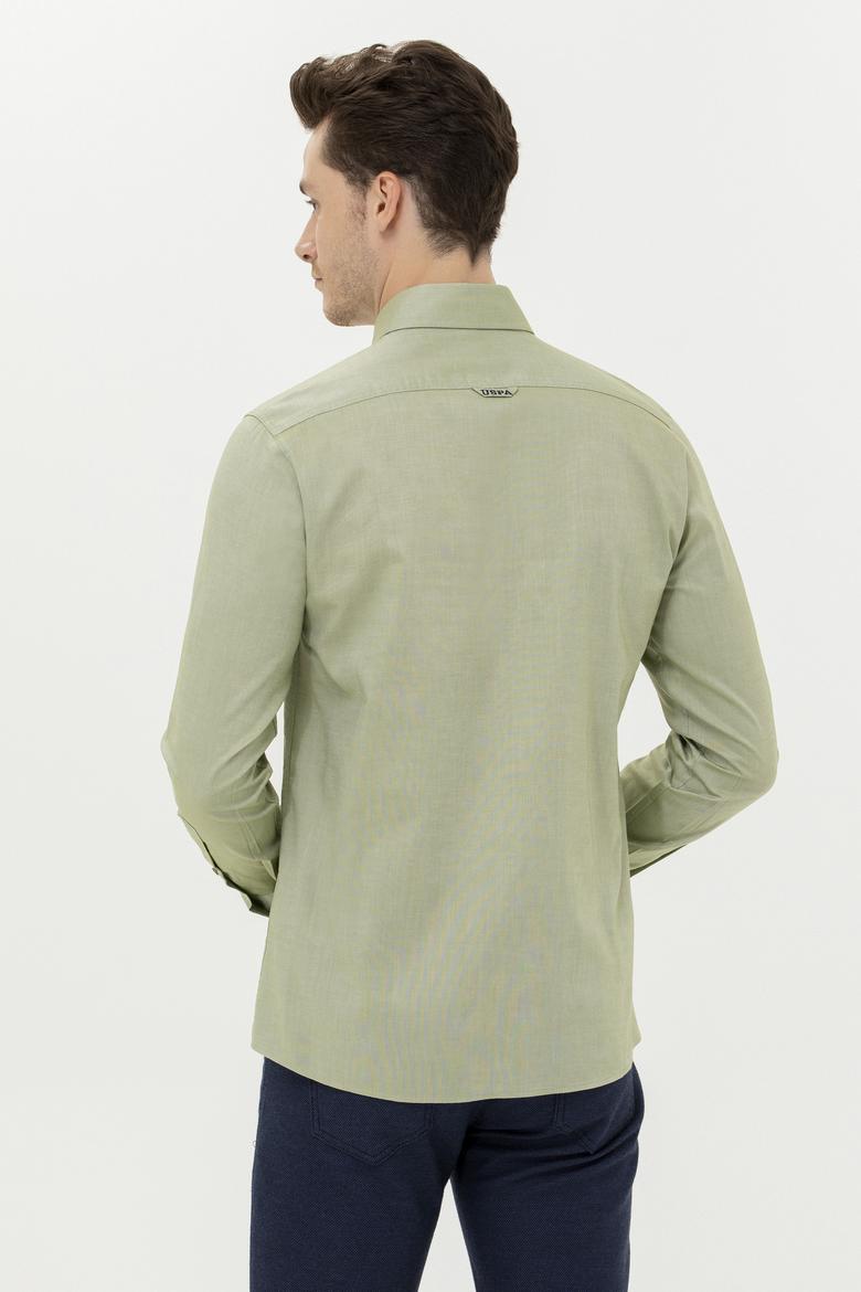 Erkek Haki Uzun Kollu Basic Gömlek - 50256694041