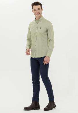 Erkek Haki Uzun Kollu Basic Gömlek - 50256694041