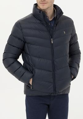 Erkek Lacivert Deri Ceket - 50261225002