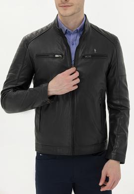 Erkek Siyah Deri Ceket - 50261228002