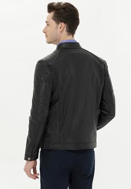 Erkek Siyah Deri Ceket - 50261228002