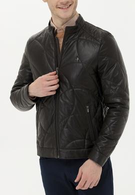 Erkek Kahverengi Deri Ceket - 50261232006