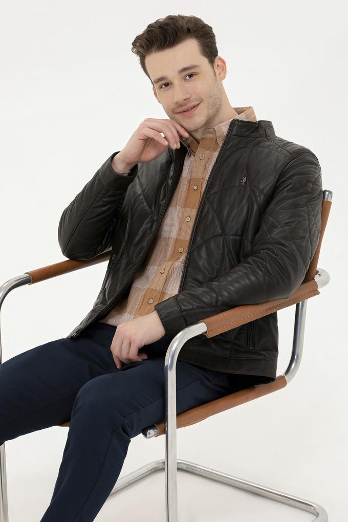 Erkek Kahverengi Deri Ceket