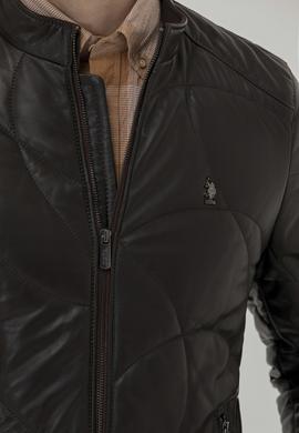 Erkek Kahverengi Deri Ceket - 50261232006