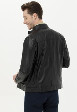 Erkek Siyah Deri Ceket - 50261234010