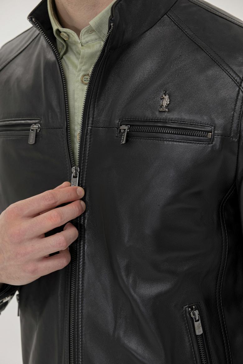 Erkek Siyah Deri Ceket - 50261234010