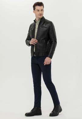 Erkek Siyah Deri Ceket - 50261234010