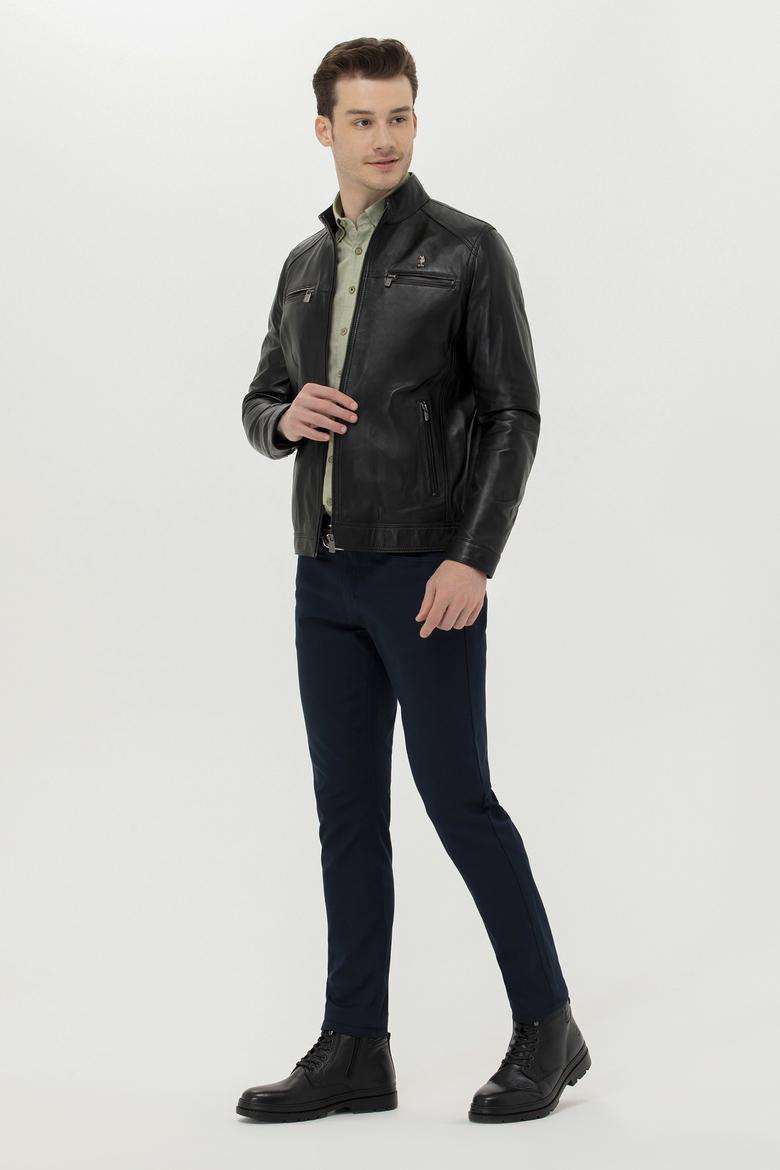 Erkek Siyah Deri Ceket - 50261234010