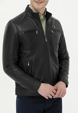 Erkek Siyah Deri Ceket - 50261234010