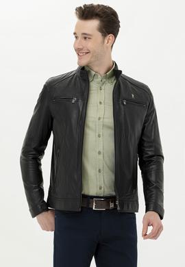 Erkek Siyah Deri Ceket - 50261234010
