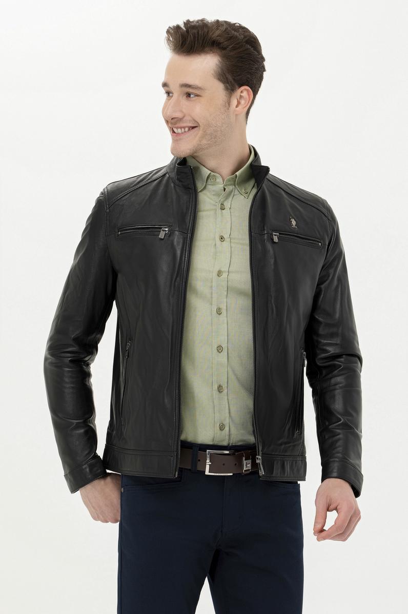 Erkek Siyah Deri Ceket