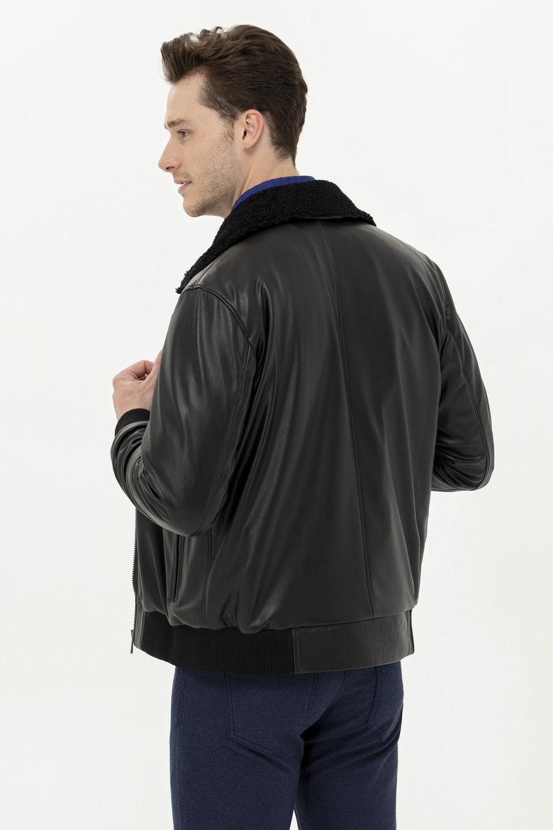 Erkek Siyah Deri Ceket - 50261246005