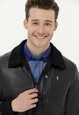 Erkek Siyah Deri Ceket - 50261246005