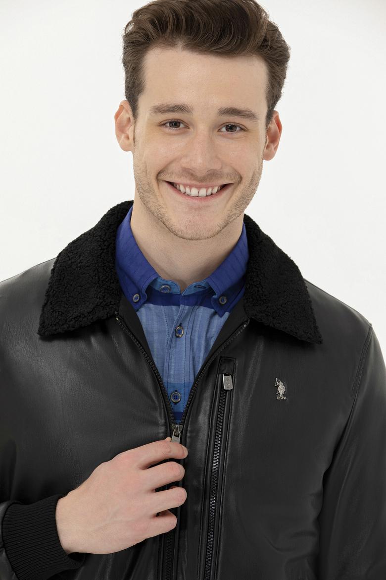 Erkek Siyah Deri Ceket - 50261246005