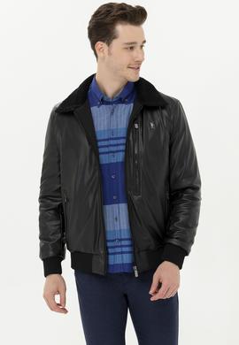 Erkek Siyah Deri Ceket - 50261246005