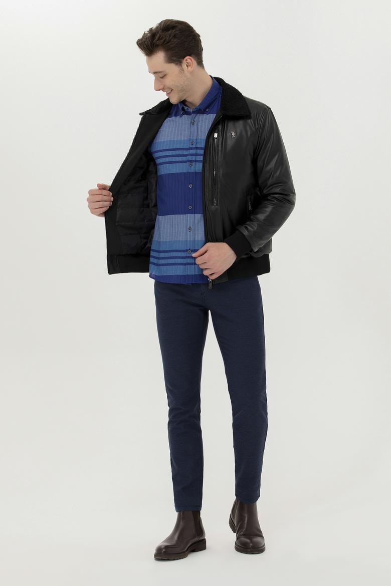 Erkek Siyah Deri Ceket - 50261246005