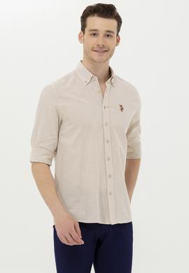 Erkek Taş Uzun Kollu Basic Gömlek - 50262872038