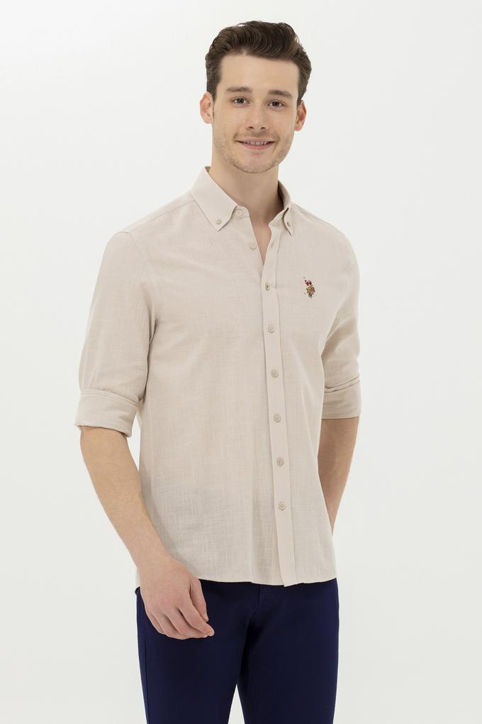 Erkek Taş Uzun Kollu Basic Gömlek