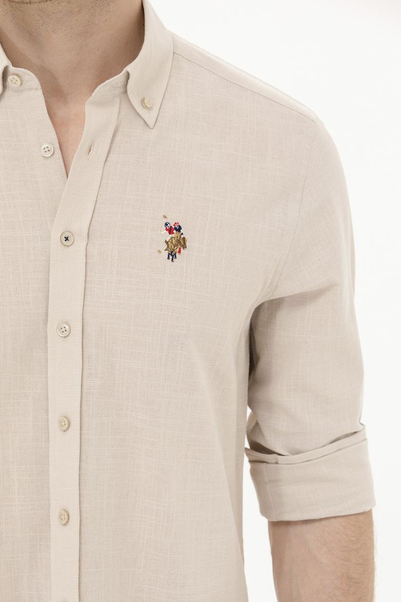 Erkek Taş Uzun Kollu Basic Gömlek - 50262872038