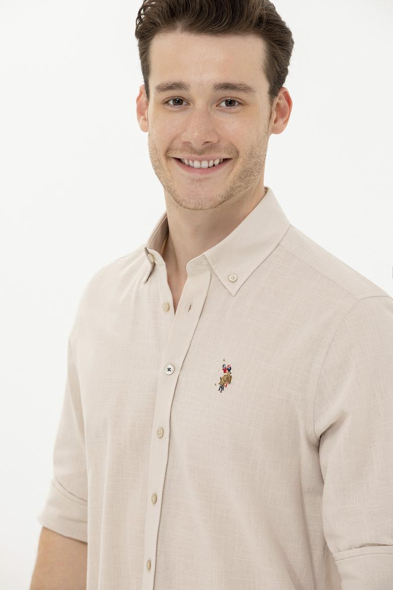 Erkek Taş Uzun Kollu Basic Gömlek - 50262872038