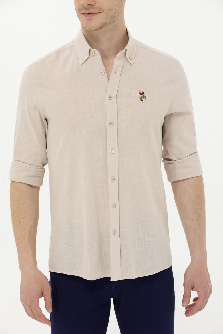 Erkek Taş Uzun Kollu Basic Gömlek - 50262872038