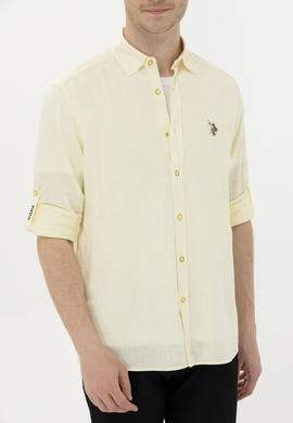 Erkek Açık Sarı Uzun Kollu Basic Gömlek - 50262880093