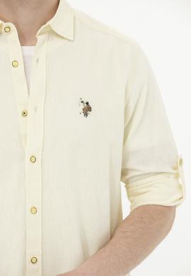 Erkek Açık Sarı Uzun Kollu Basic Gömlek - 50262880093