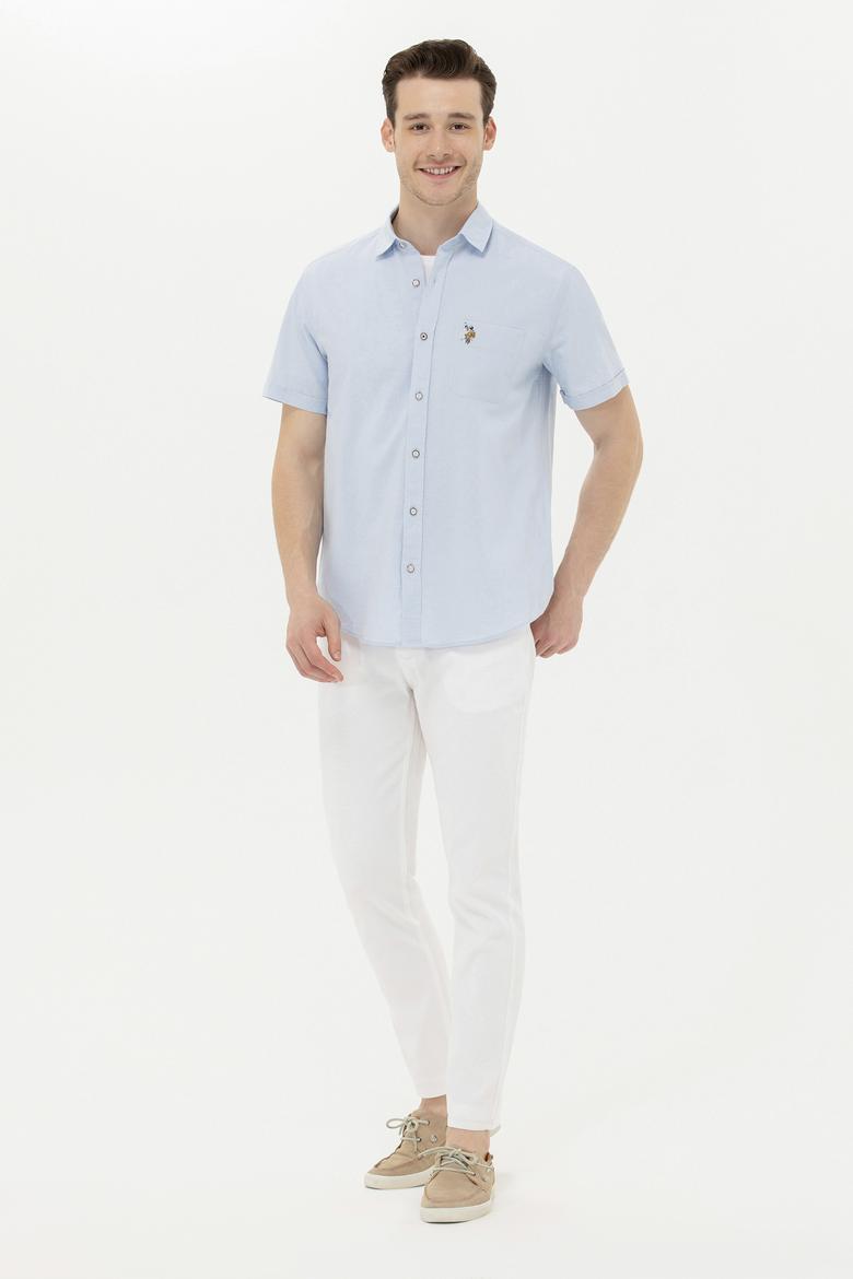 Erkek Açık Mavi Kısa Kollu Gömlek - 50262957010