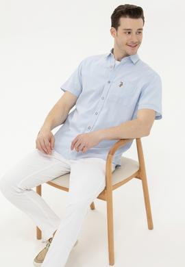Erkek Açık Mavi Kısa Kollu Gömlek - 50262957010