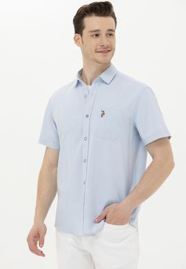 Erkek Açık Mavi Kısa Kollu Gömlek - 50262957010
