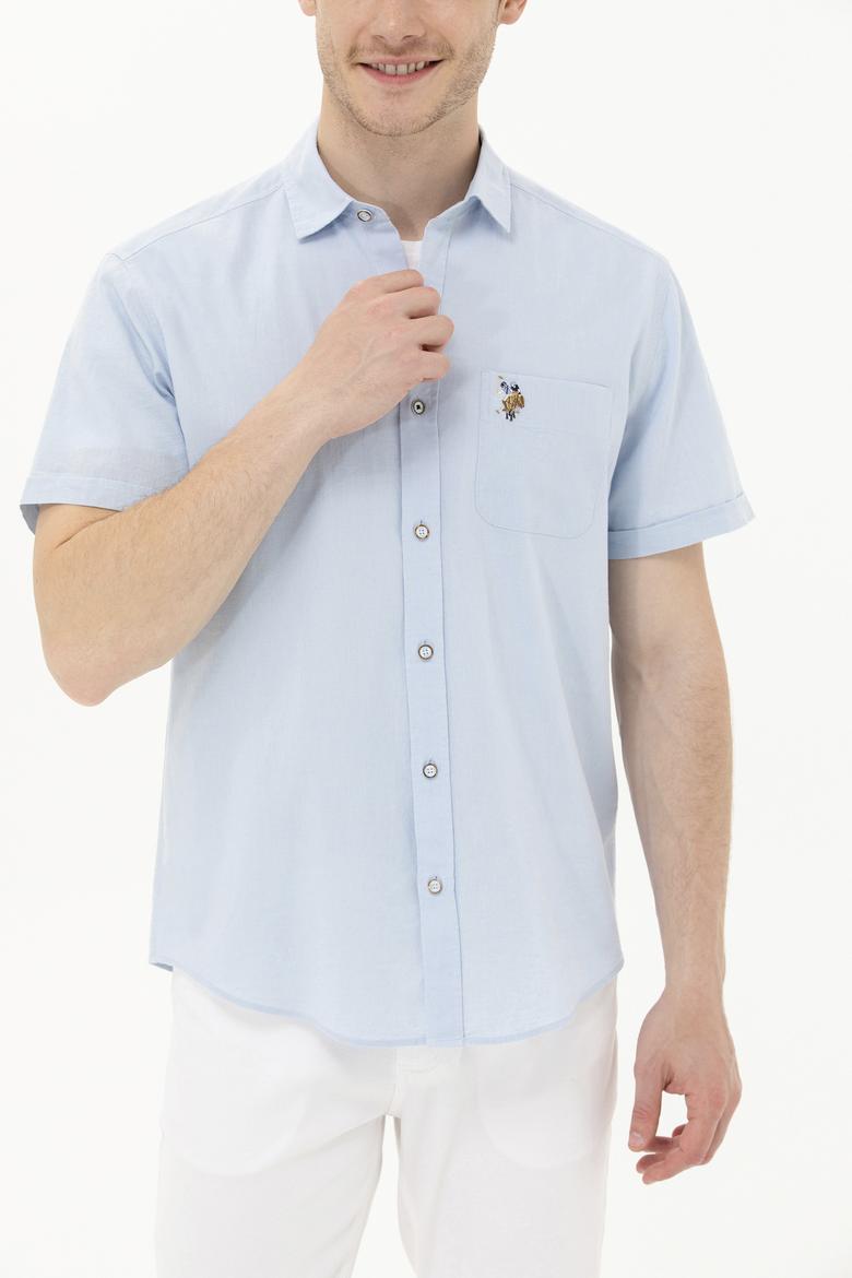 Erkek Açık Mavi Kısa Kollu Gömlek - 50262957010