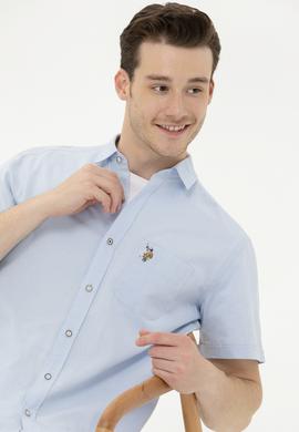 Erkek Açık Mavi Kısa Kollu Gömlek - 50262957010