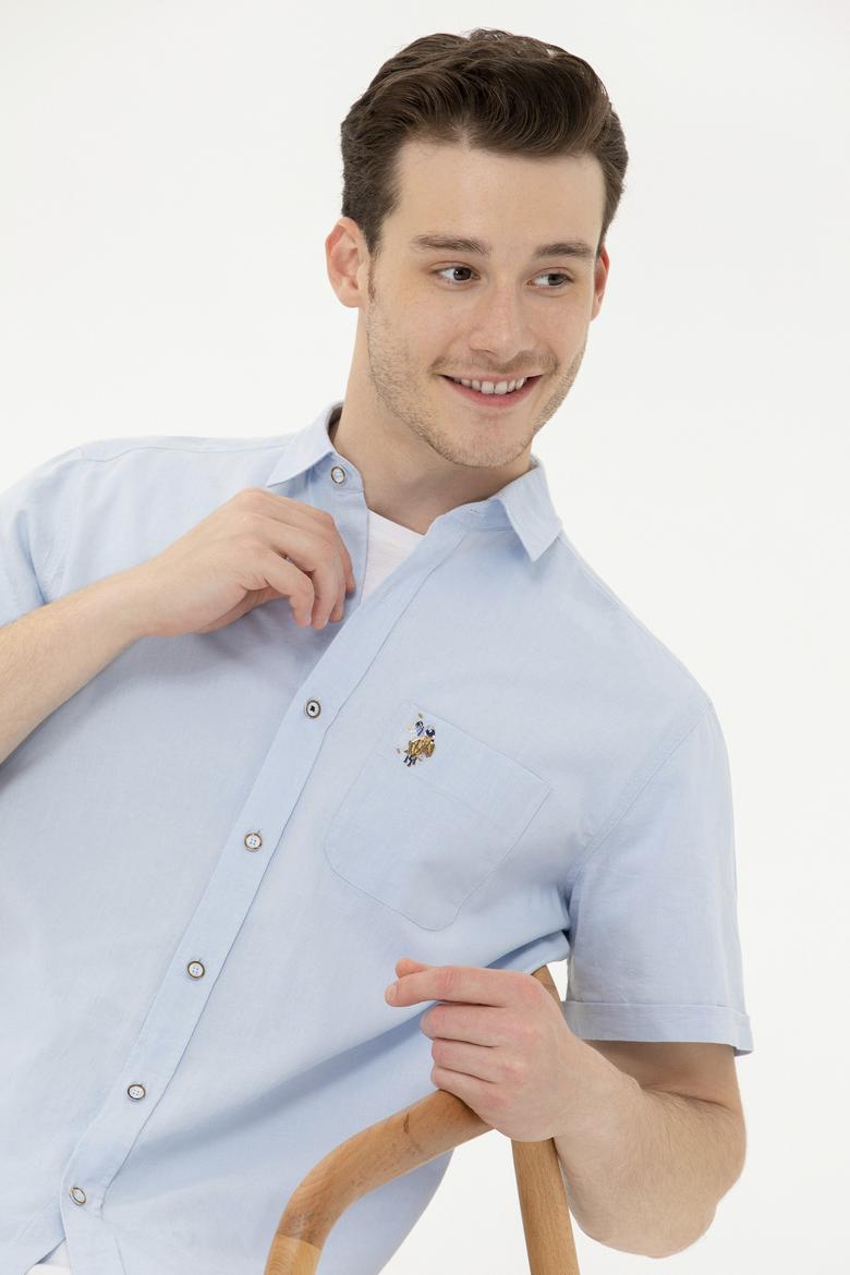 Erkek Açık Mavi Kısa Kollu Gömlek - 50262957010