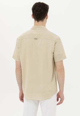 Erkek Haki Kısa Kollu Gömlek - 50262957033