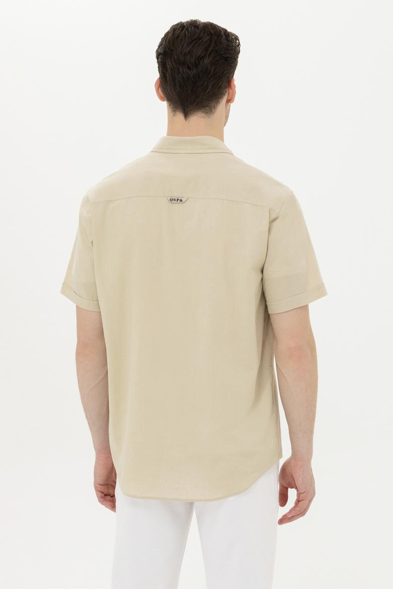 Erkek Haki Kısa Kollu Gömlek - 50262957033