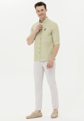 Erkek Koyu Haki Uzun Kollu Basic Gömlek - 50262980030