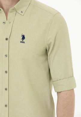 Erkek Koyu Haki Uzun Kollu Basic Gömlek - 50262980030