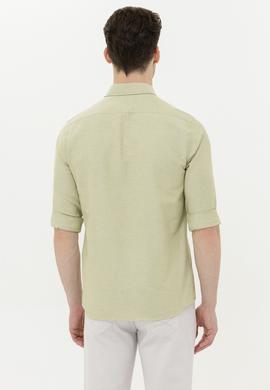 Erkek Koyu Haki Uzun Kollu Basic Gömlek - 50262980030