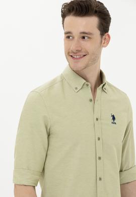 Erkek Koyu Haki Uzun Kollu Basic Gömlek - 50262980030