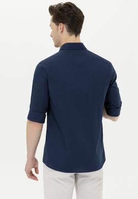 Erkek Lacivert Uzun Kollu Basic Gömlek - 50263048024