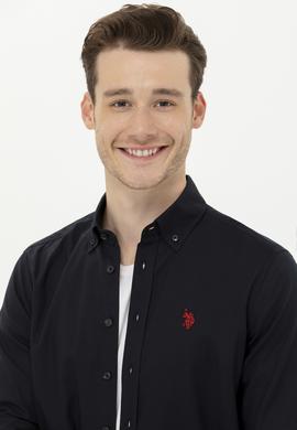 Erkek Siyah Uzun Kollu Basic Gömlek - 50263049122