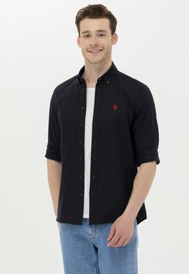 Erkek Siyah Uzun Kollu Basic Gömlek - 50263049122