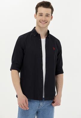 Erkek Siyah Uzun Kollu Basic Gömlek - 50263049122