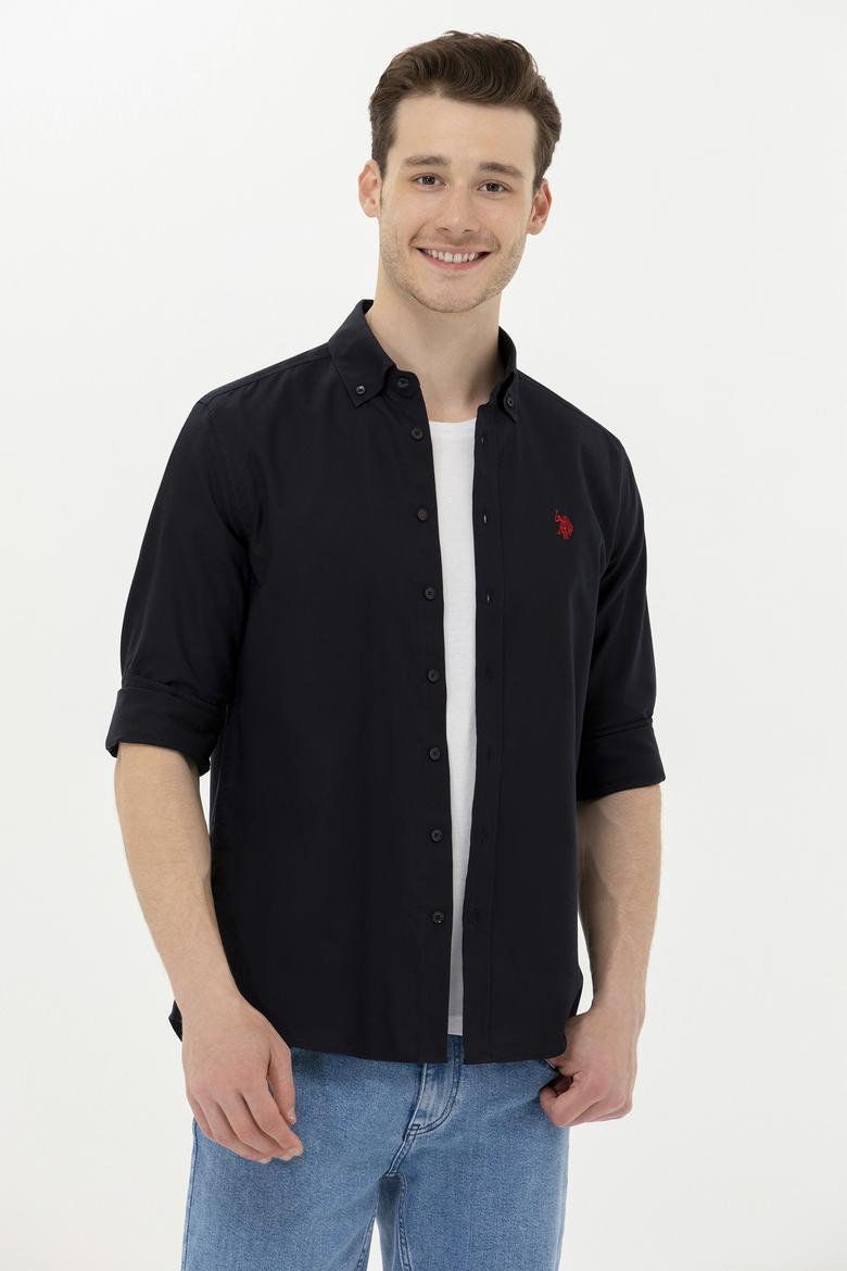Erkek Siyah Uzun Kollu Basic Gömlek - 50263049122