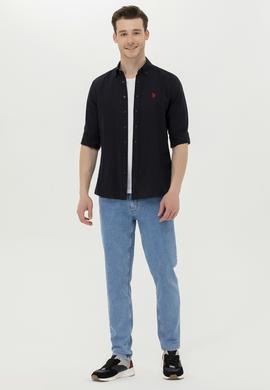 Erkek Siyah Uzun Kollu Basic Gömlek - 50263049122