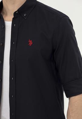 Erkek Siyah Uzun Kollu Basic Gömlek - 50263049122