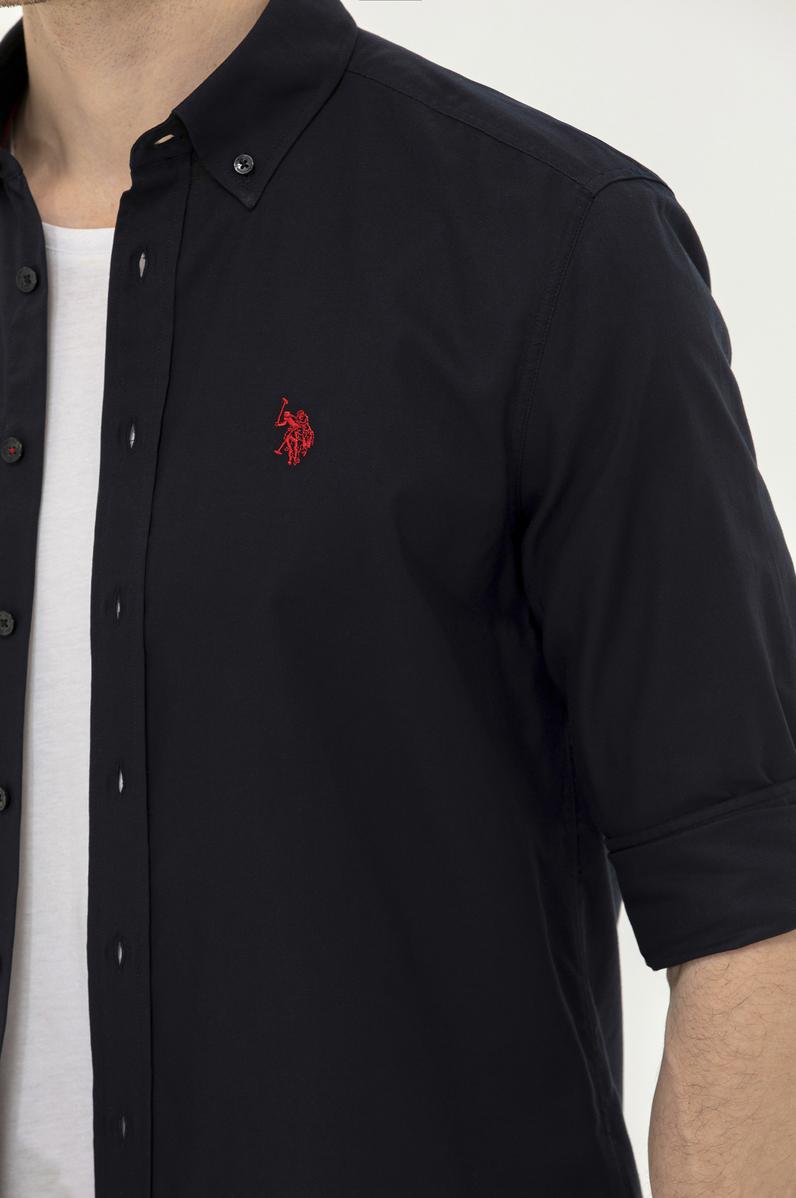 Erkek Siyah Uzun Kollu Basic Gömlek