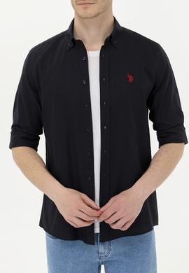 Erkek Siyah Uzun Kollu Basic Gömlek - 50263049122