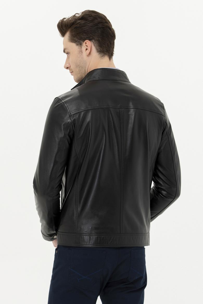 Erkek Siyah Deri Ceket - 50270025008