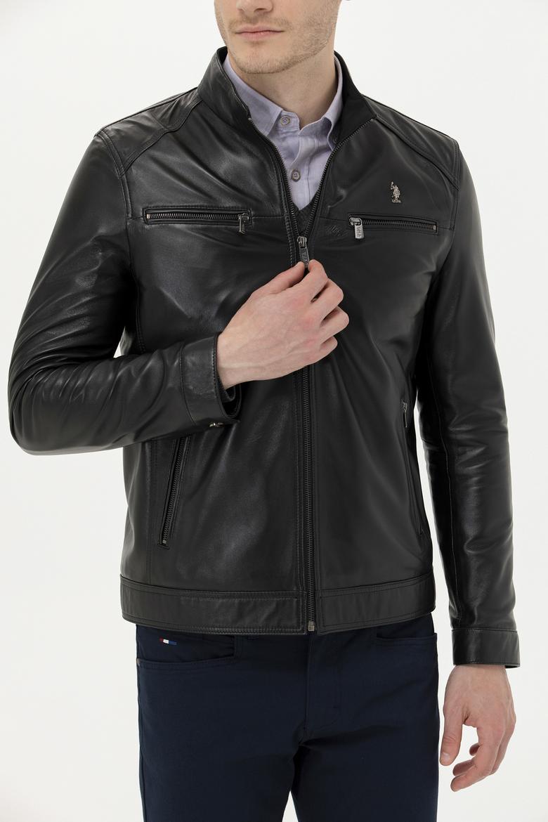 Erkek Siyah Deri Ceket - 50270025008
